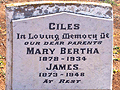 GILES headstone