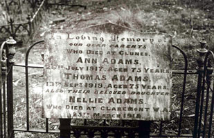 ADAMS gravestone
